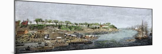 General Grant's Headquarters and Base of Supplies on the James River, c.1864-null-Mounted Giclee Print