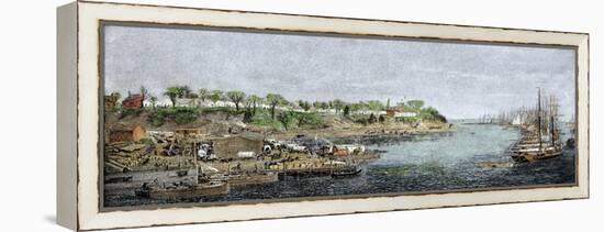 General Grant's Headquarters and Base of Supplies on the James River, c.1864-null-Framed Premier Image Canvas