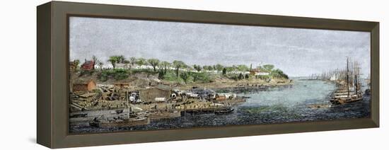 General Grant's Headquarters and Base of Supplies on the James River, c.1864-null-Framed Premier Image Canvas