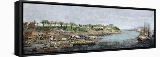 General Grant's Headquarters and Base of Supplies on the James River, c.1864-null-Framed Premier Image Canvas