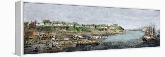 General Grant's Headquarters and Base of Supplies on the James River, c.1864-null-Framed Premier Image Canvas
