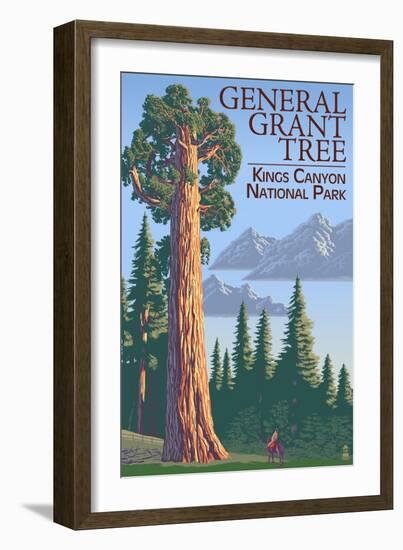 General Grant Tree - Kings Canyon National Park, California-Lantern Press-Framed Art Print