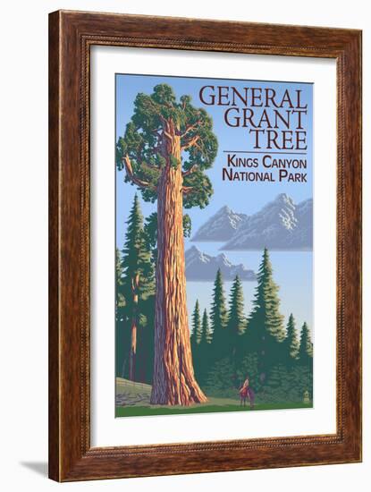 General Grant Tree - Kings Canyon National Park, California-Lantern Press-Framed Art Print