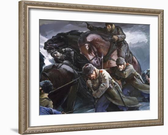 General Gurko Passing Balkans with His Troops, Detail, Russo-Turkish War-null-Framed Giclee Print