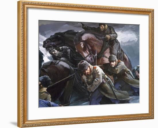 General Gurko Passing Balkans with His Troops, Detail, Russo-Turkish War-null-Framed Giclee Print