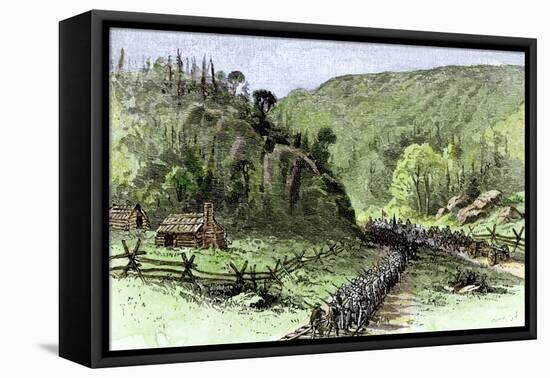 General James Longstreet's March through Thoroughfare Gap at the Second Battle of Bull Run, c.1862-null-Framed Premier Image Canvas