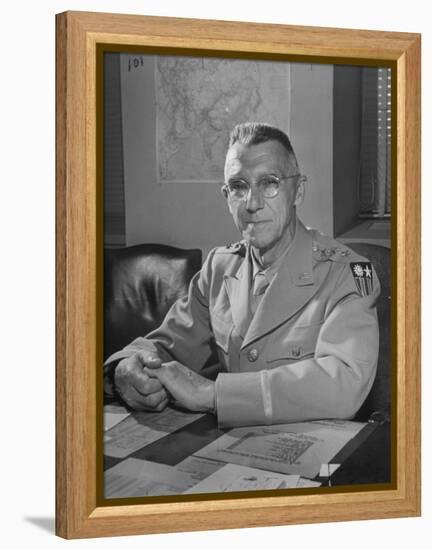 General Joseph W. Stilwell Posing for a Portrait-Myron Davis-Framed Premier Image Canvas