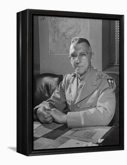 General Joseph W. Stilwell Posing for a Portrait-Myron Davis-Framed Premier Image Canvas