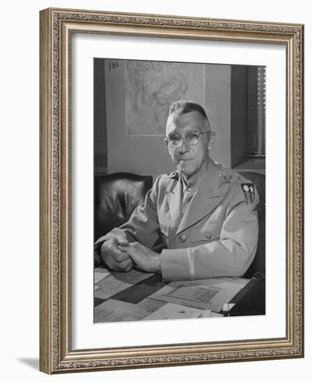 General Joseph W. Stilwell Posing for a Portrait-Myron Davis-Framed Photographic Print