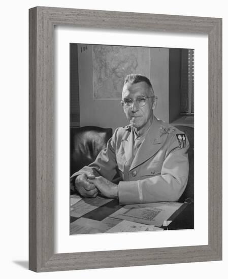 General Joseph W. Stilwell Posing for a Portrait-Myron Davis-Framed Photographic Print