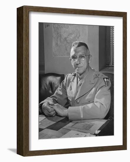 General Joseph W. Stilwell Posing for a Portrait-Myron Davis-Framed Photographic Print