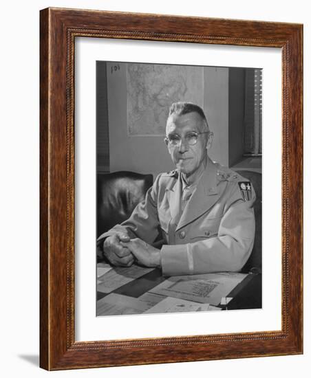 General Joseph W. Stilwell Posing for a Portrait-Myron Davis-Framed Photographic Print