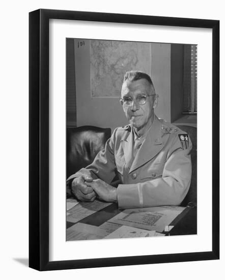 General Joseph W. Stilwell Posing for a Portrait-Myron Davis-Framed Photographic Print