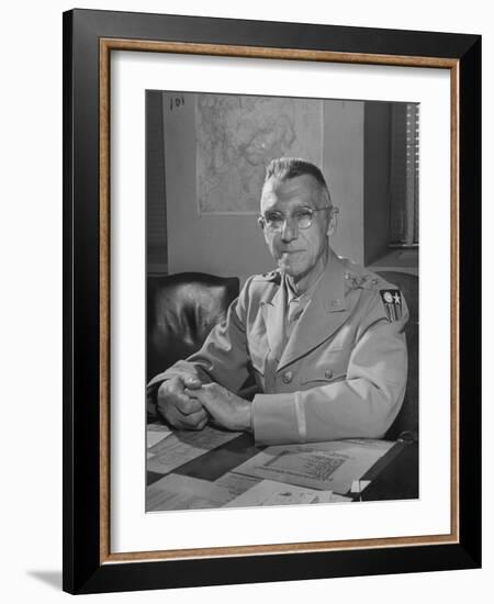 General Joseph W. Stilwell Posing for a Portrait-Myron Davis-Framed Photographic Print