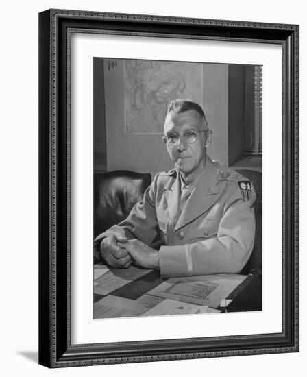 General Joseph W. Stilwell Posing for a Portrait-Myron Davis-Framed Photographic Print