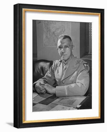 General Joseph W. Stilwell Posing for a Portrait-Myron Davis-Framed Photographic Print
