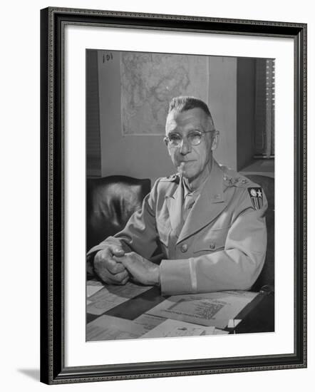 General Joseph W. Stilwell Posing for a Portrait-Myron Davis-Framed Photographic Print