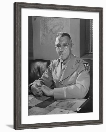 General Joseph W. Stilwell Posing for a Portrait-Myron Davis-Framed Photographic Print