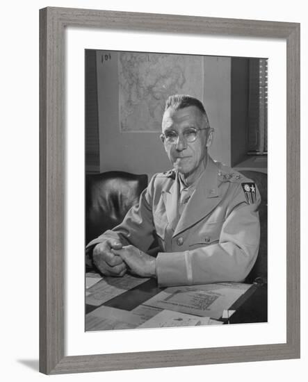 General Joseph W. Stilwell Posing for a Portrait-Myron Davis-Framed Photographic Print