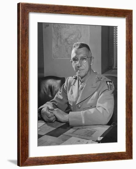 General Joseph W. Stilwell Posing for a Portrait-Myron Davis-Framed Photographic Print