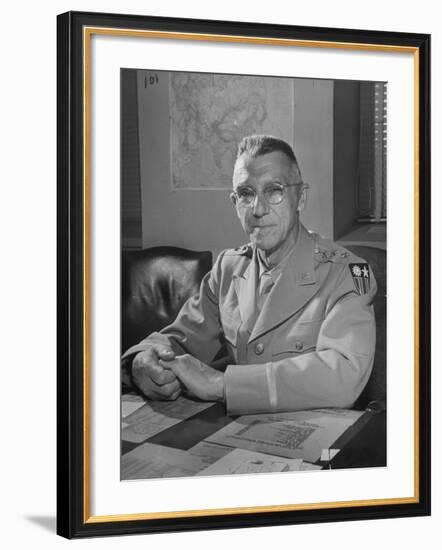 General Joseph W. Stilwell Posing for a Portrait-Myron Davis-Framed Photographic Print