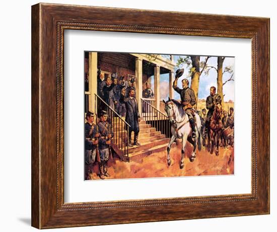 General Lee and His Horse 'Traveller' Surrenders to General Grant-McConnell-Framed Giclee Print