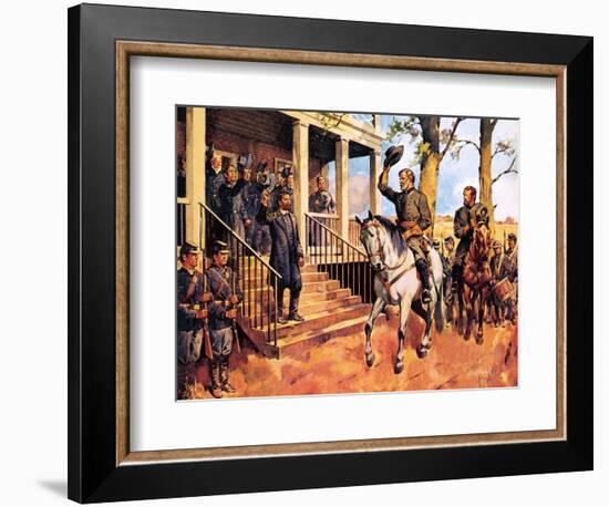 General Lee and His Horse 'Traveller' Surrenders to General Grant-McConnell-Framed Giclee Print