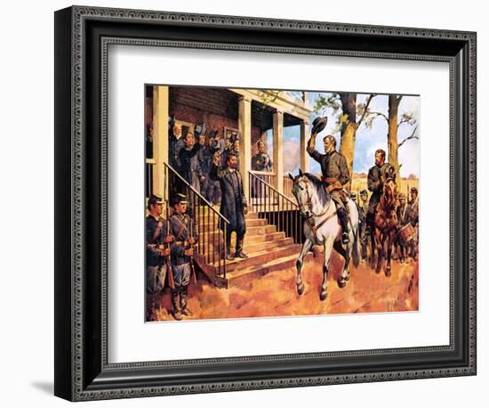 General Lee and His Horse 'Traveller' Surrenders to General Grant-McConnell-Framed Giclee Print