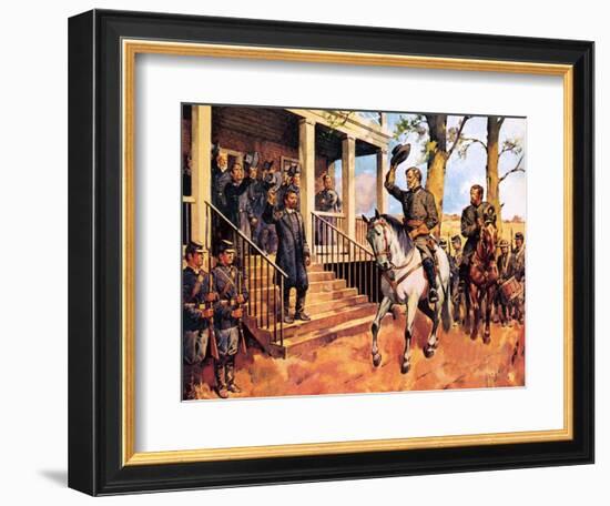 General Lee and His Horse 'Traveller' Surrenders to General Grant-McConnell-Framed Giclee Print