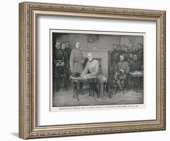 General Lee Surrenders to General Grant at Appomattox Court House-null-Framed Photographic Print