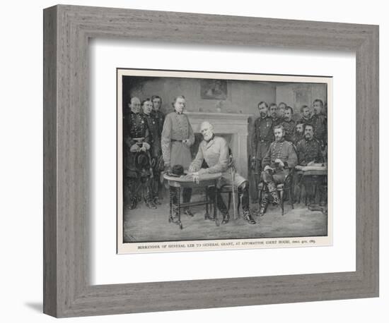 General Lee Surrenders to General Grant at Appomattox Court House-null-Framed Photographic Print