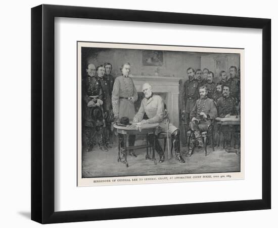 General Lee Surrenders to General Grant at Appomattox Court House-null-Framed Photographic Print