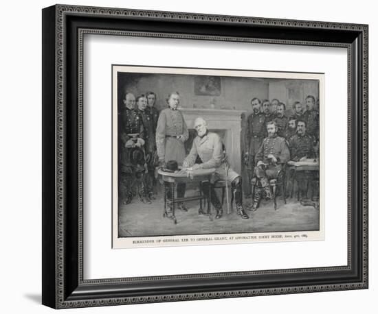 General Lee Surrenders to General Grant at Appomattox Court House-null-Framed Photographic Print