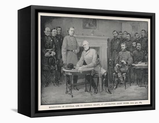 General Lee Surrenders to General Grant at Appomattox Court House-null-Framed Premier Image Canvas