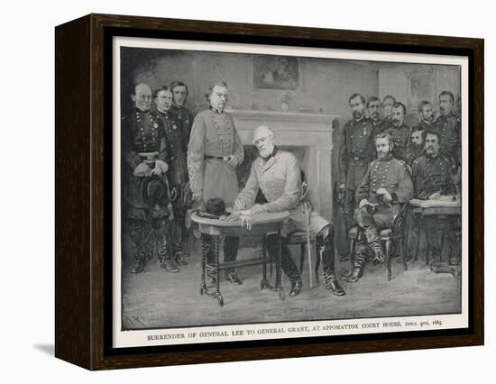 General Lee Surrenders to General Grant at Appomattox Court House-null-Framed Premier Image Canvas