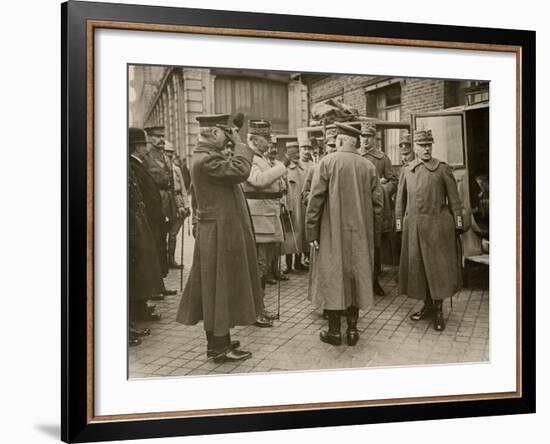 General Luigi Cadorna, Italian CINC, and General Joseph Joffre, French CINC, Calais, Mar 1916-null-Framed Photographic Print