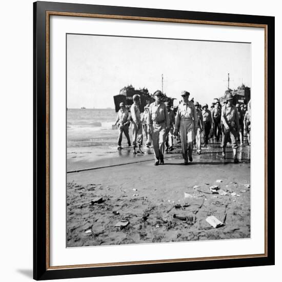 General MacArthur Coming Ashore, Luzon, Phillipines-Carl Mydans-Framed Premium Photographic Print