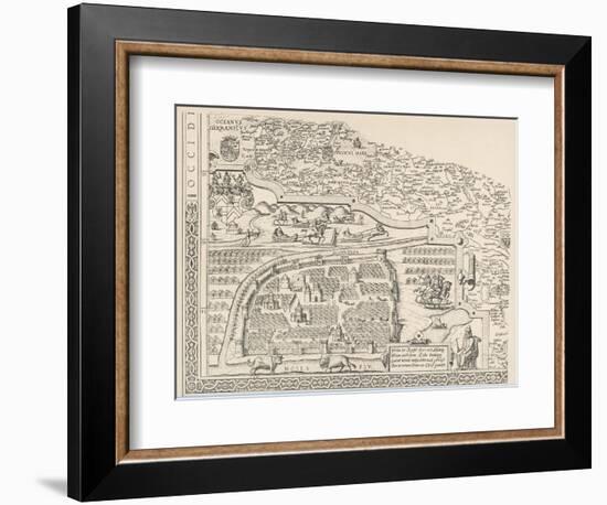 General Map of Moscow-null-Framed Art Print