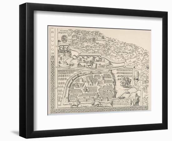 General Map of Moscow-null-Framed Art Print