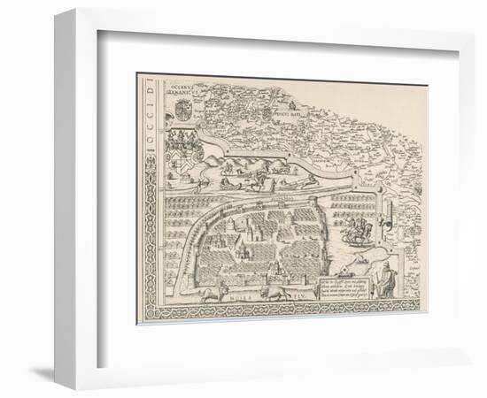 General Map of Moscow-null-Framed Art Print