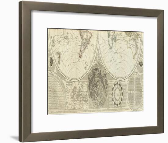 General Map of the World, or Terraqueous Globe, c.1787-Samuel Dunn-Framed Art Print