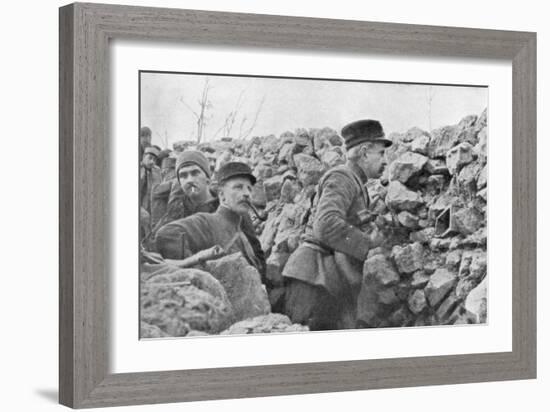 General Marchand Inspecting Trenches, Champagne, France, World War I, 1915-null-Framed Giclee Print