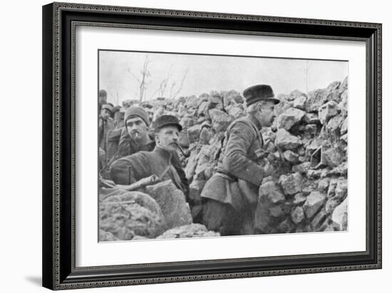 General Marchand Inspecting Trenches, Champagne, France, World War I, 1915-null-Framed Giclee Print