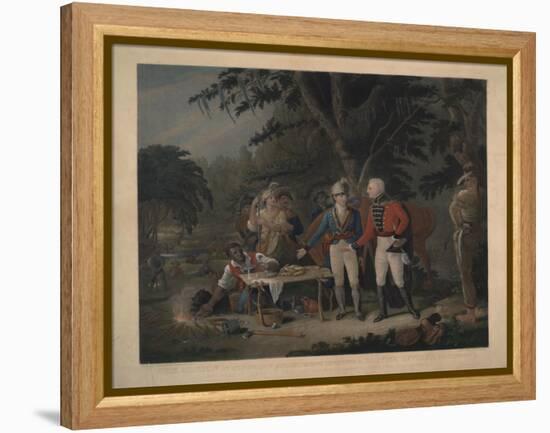 General Marion in His Swamp Encampment Inviting a British Officer to Dinner, 1840-John Blake White-Framed Premier Image Canvas
