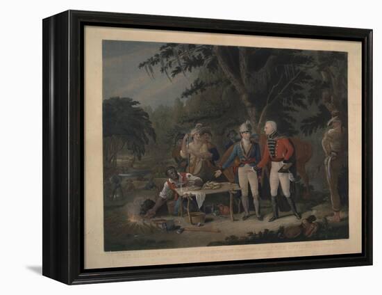 General Marion in His Swamp Encampment Inviting a British Officer to Dinner, 1840-John Blake White-Framed Premier Image Canvas