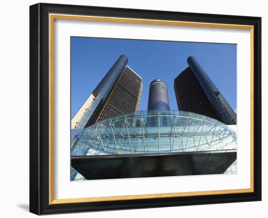 General Motors Corporate Headquarters in the Renaissance Center, Detroit, Michigan, Usa-Paul Souders-Framed Photographic Print