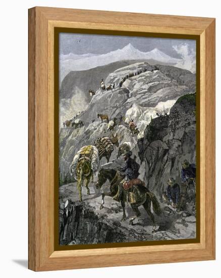 General Oliver Otis Howard Pursuing the Nez Perce Tribe on the Dead Mule Trail in Idaho, c.1877-null-Framed Premier Image Canvas