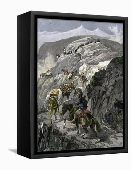 General Oliver Otis Howard Pursuing the Nez Perce Tribe on the Dead Mule Trail in Idaho, c.1877-null-Framed Premier Image Canvas