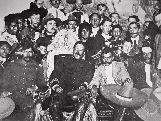 General Pancho Villa And Emiliano Zapata With Comrades In The