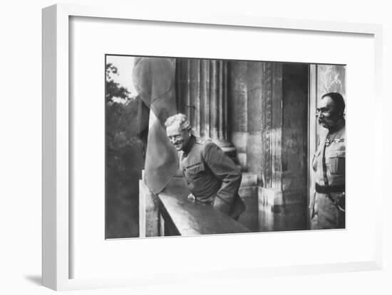 General Pershing on the Balcony of the Hotel Crillon, Paris, First World War, 1917-null-Framed Giclee Print